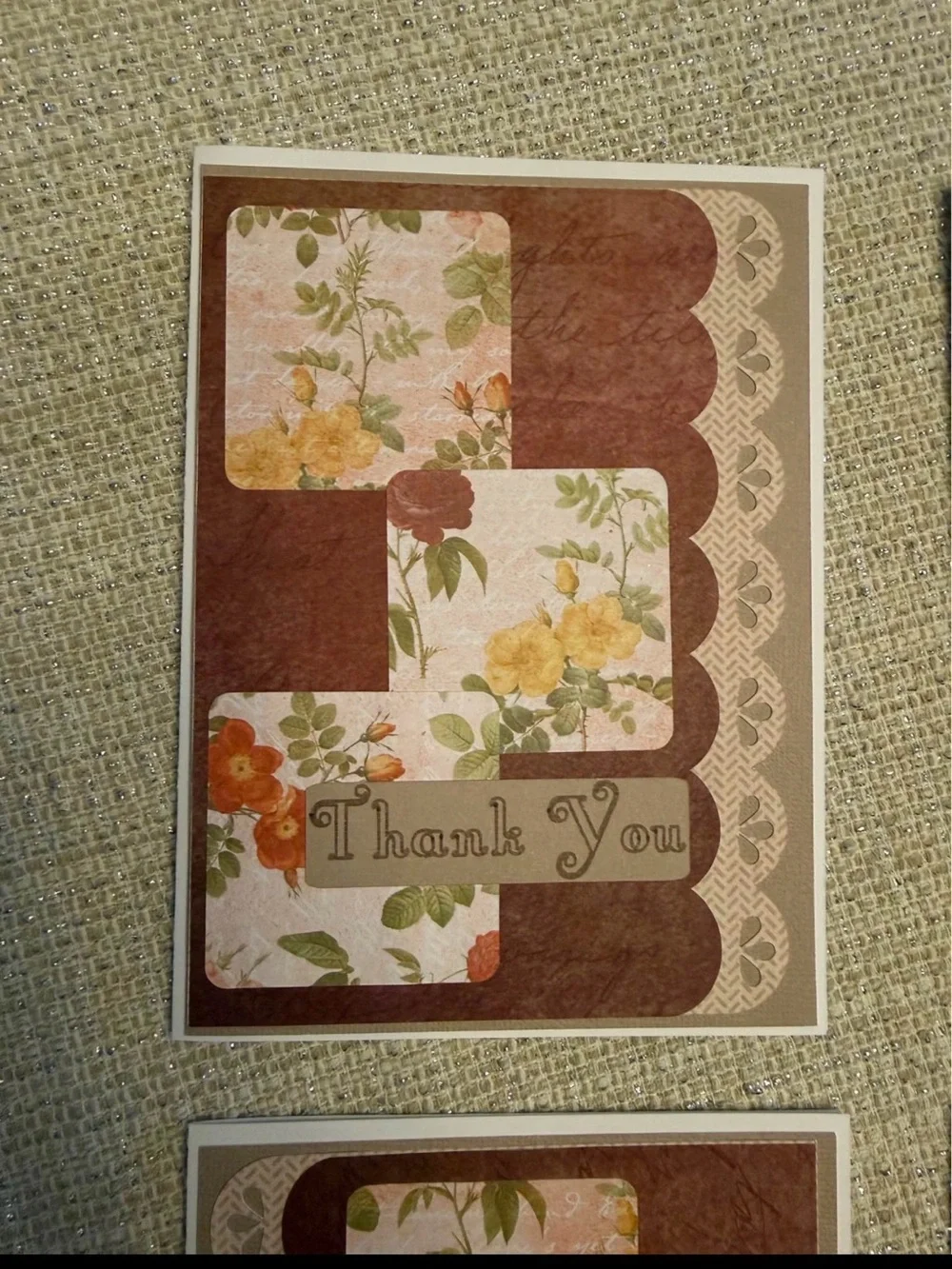 🌿 Handmade Floral Thank You Cards – Vintage Inspired – Blank Inside